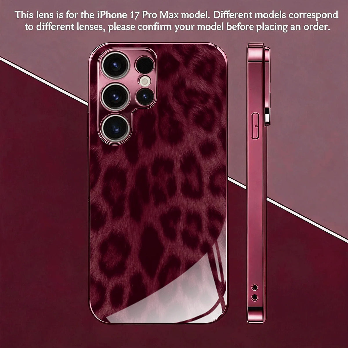 Galaxy S Series - Burgundy Leopard Glass Case