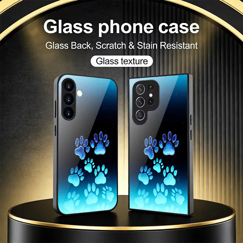 Galaxy S Series – Paw Print Aura Glass Case