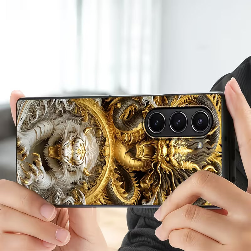 Galaxy Z Fold Series - Mythical Dragon Tiger Mobile Cover