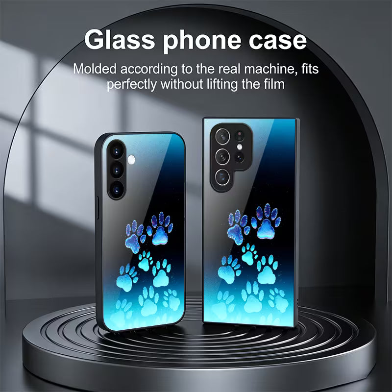 Galaxy S Series – Paw Print Aura Glass Case