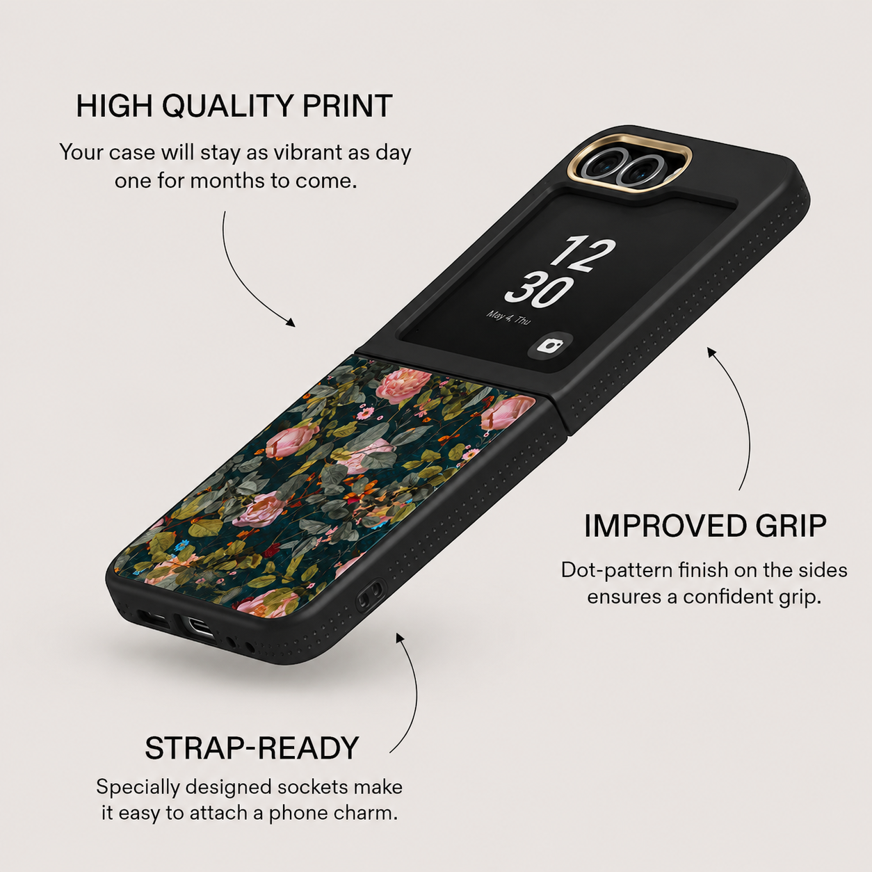 Galaxy Z Flip Series - Floral Noir Case