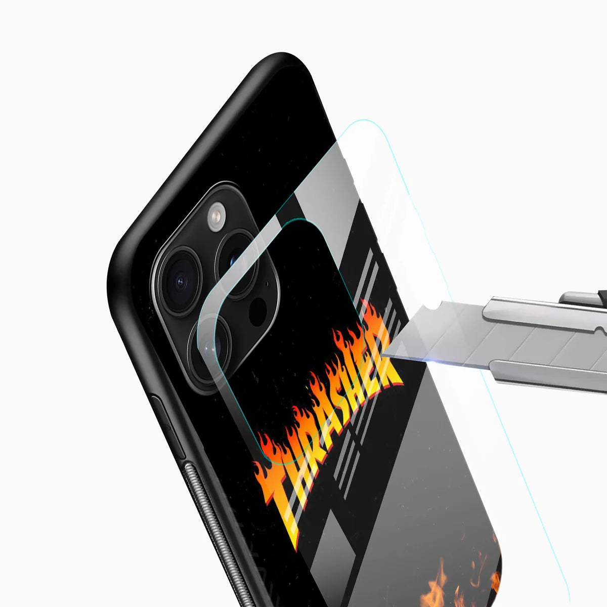 Street Style Flame Glass Back Cover