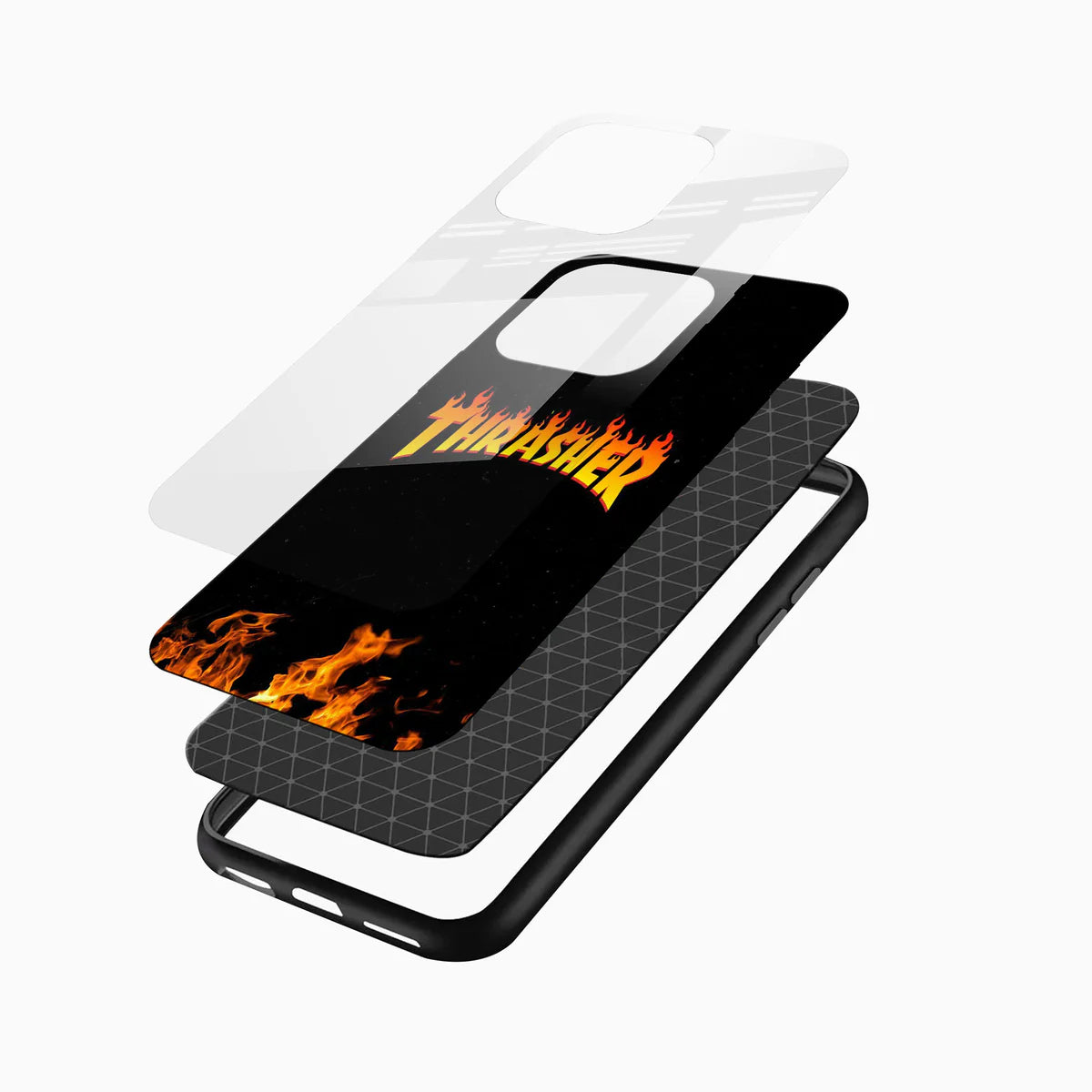 Street Style Flame Glass Back Cover