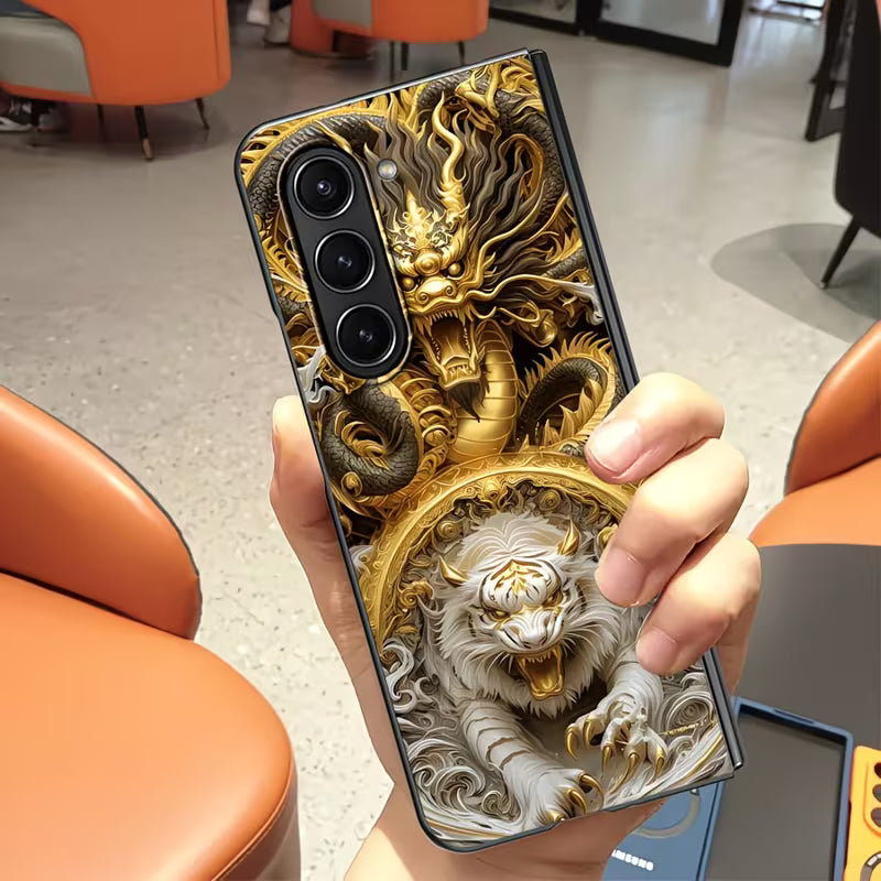 Galaxy Z Fold Series - Mythical Dragon Tiger Mobile Cover