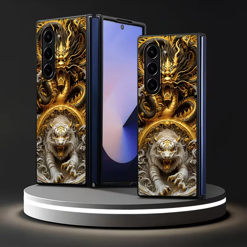 Galaxy Z Fold Series - Mythical Dragon Tiger Mobile Cover