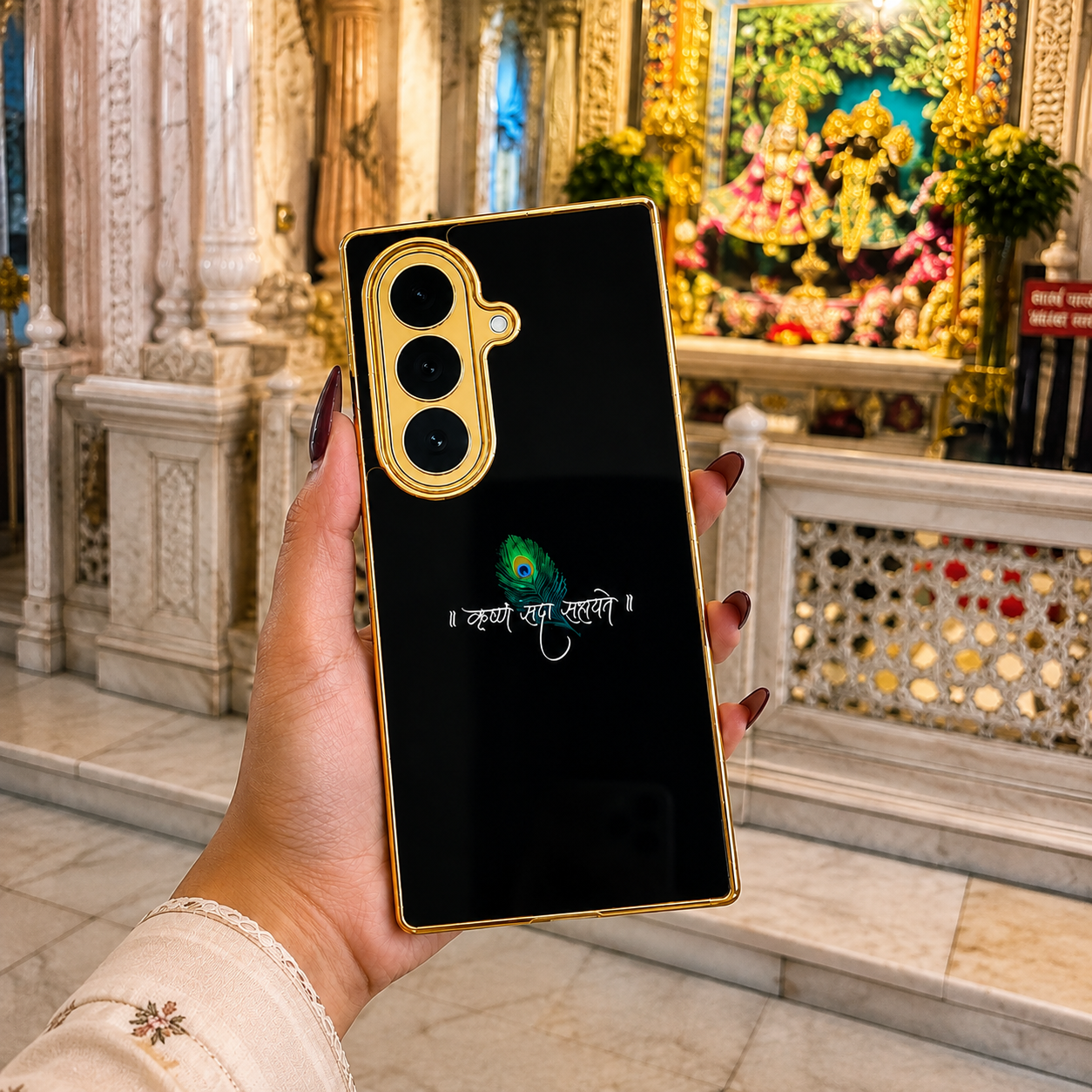 Galaxy Z Fold Series - Krishna Blessing Glass Case