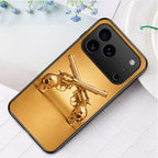 Golden Rebel Skull Armor Case