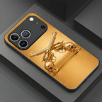 Golden Rebel Skull Armor Case