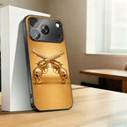 Golden Rebel Skull Armor Case