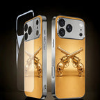 Golden Rebel Skull Armor Case