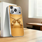 Golden Rebel Skull Armor Case