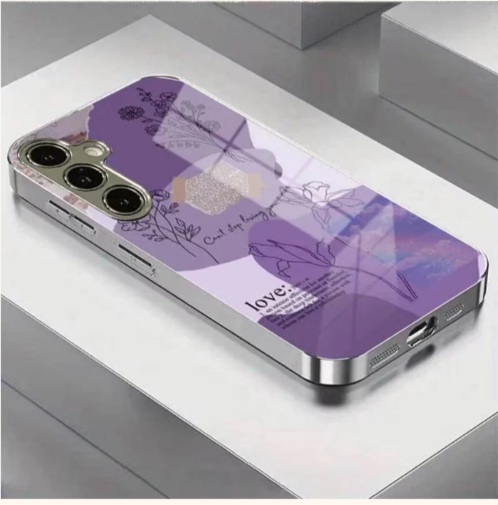 Galaxy S Series - Vintage Purple Floral Art Case.