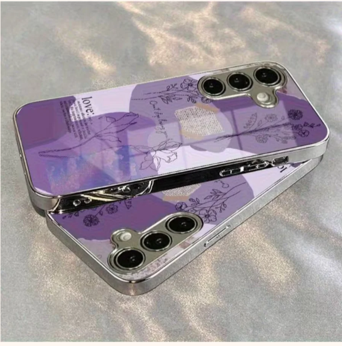 Galaxy S Series - Vintage Purple Floral Art Case.