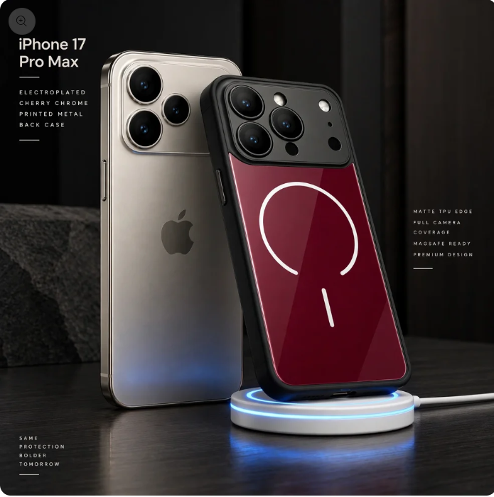 High-Gloss Crimson Glass Case