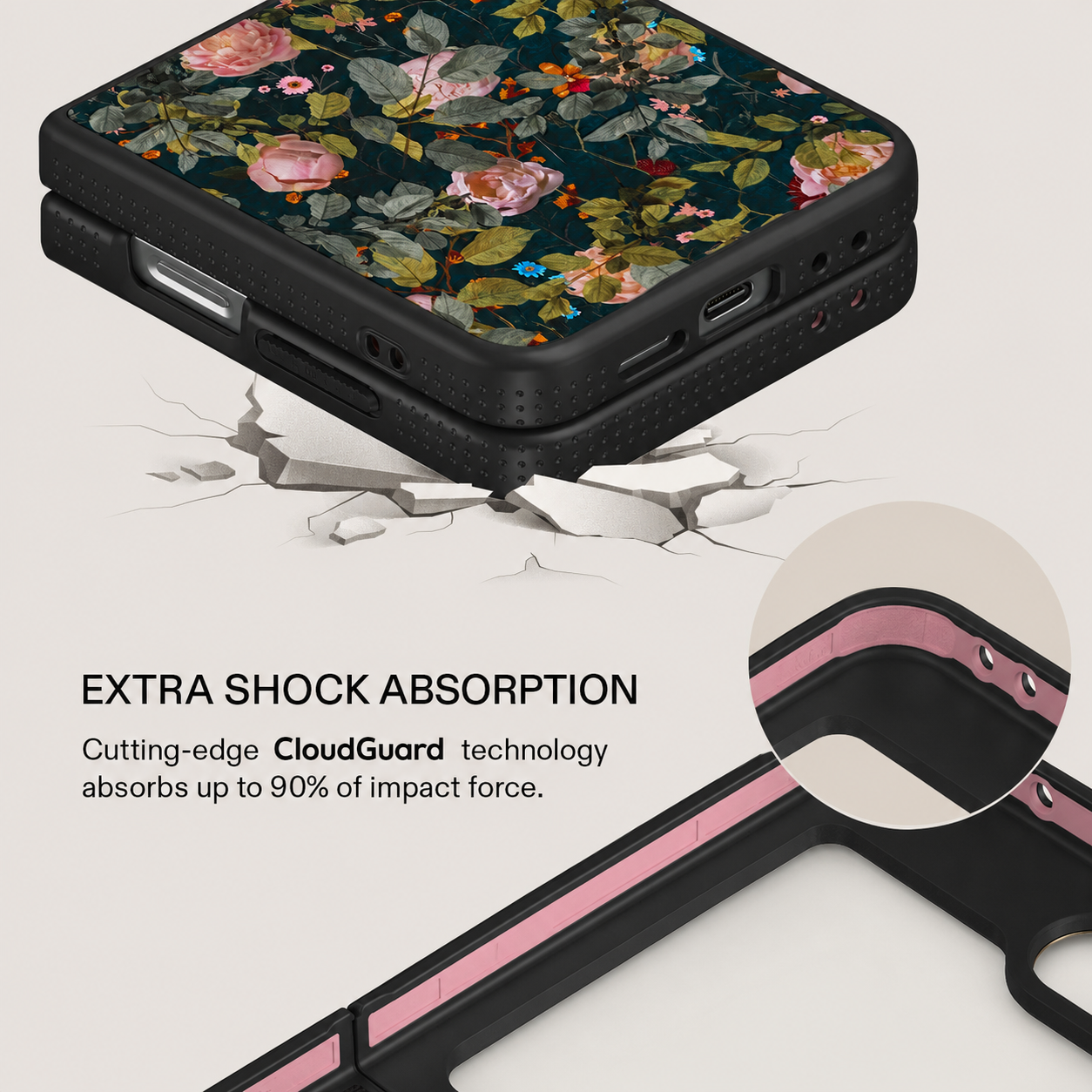 Galaxy Z Flip Series - Floral Noir Case