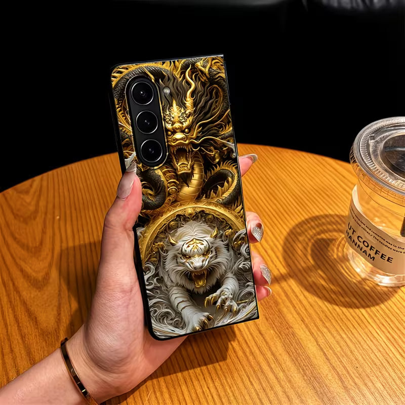 Galaxy Z Fold Series - Mythical Dragon Tiger Mobile Cover