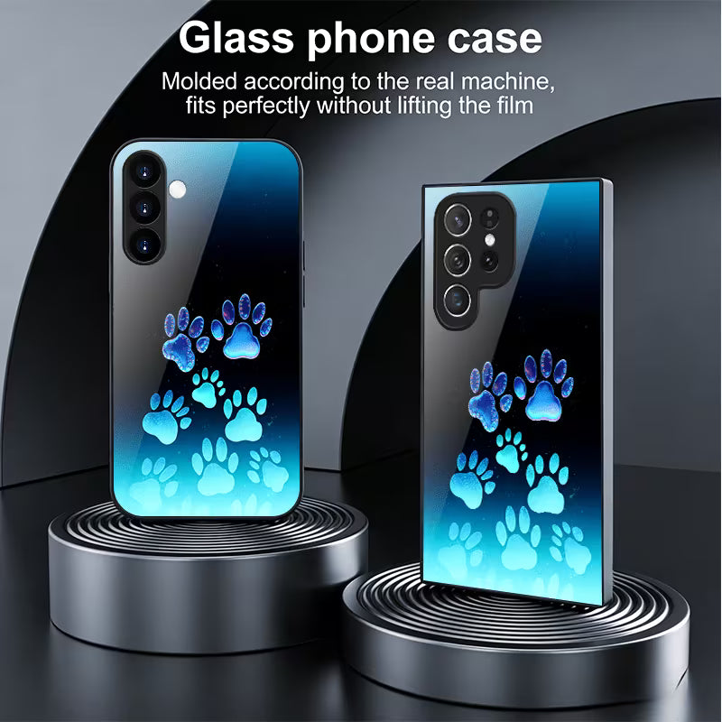 Galaxy S Series – Paw Print Aura Glass Case